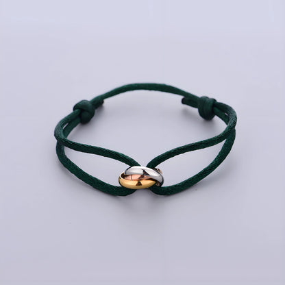 Trinity Bracelet Stainless Steel Circle Women's Bracelet Different Colors of Rope Classic Popular Tricolor GradientJewelry