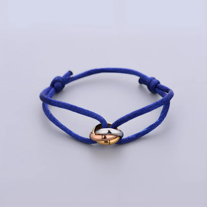 Trinity Bracelet Stainless Steel Circle Women's Bracelet Different Colors of Rope Classic Popular Tricolor GradientJewelry