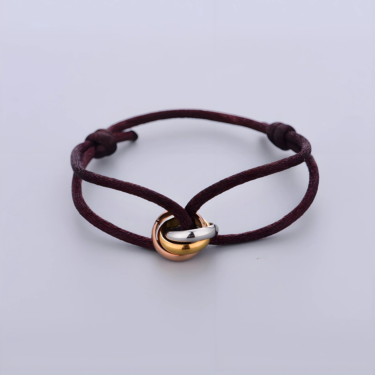 Trinity Bracelet Stainless Steel Circle Women's Bracelet Different Colors of Rope Classic Popular Tricolor GradientJewelry