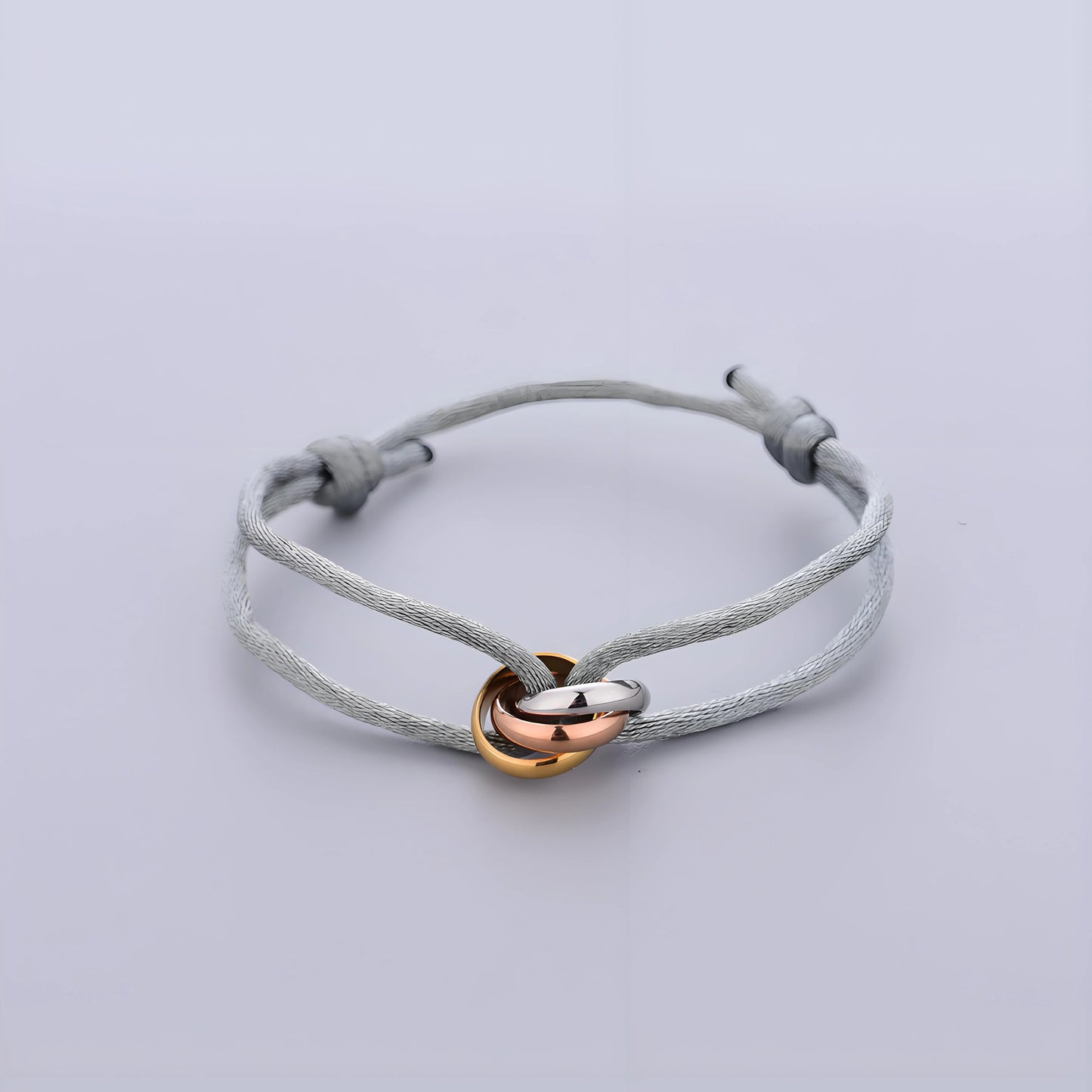 Trinity Bracelet Stainless Steel Circle Women's Bracelet Different Colors of Rope Classic Popular Tricolor GradientJewelry