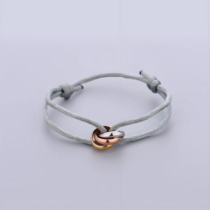 Trinity Bracelet Stainless Steel Circle Women's Bracelet Different Colors of Rope Classic Popular Tricolor GradientJewelry