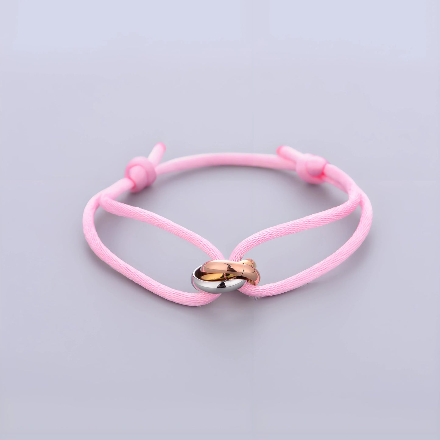 Trinity Bracelet Stainless Steel Circle Women's Bracelet Different Colors of Rope Classic Popular Tricolor GradientJewelry