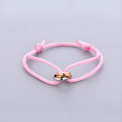 Trinity Bracelet Stainless Steel Circle Women's Bracelet Different Colors of Rope Classic Popular Tricolor GradientJewelry