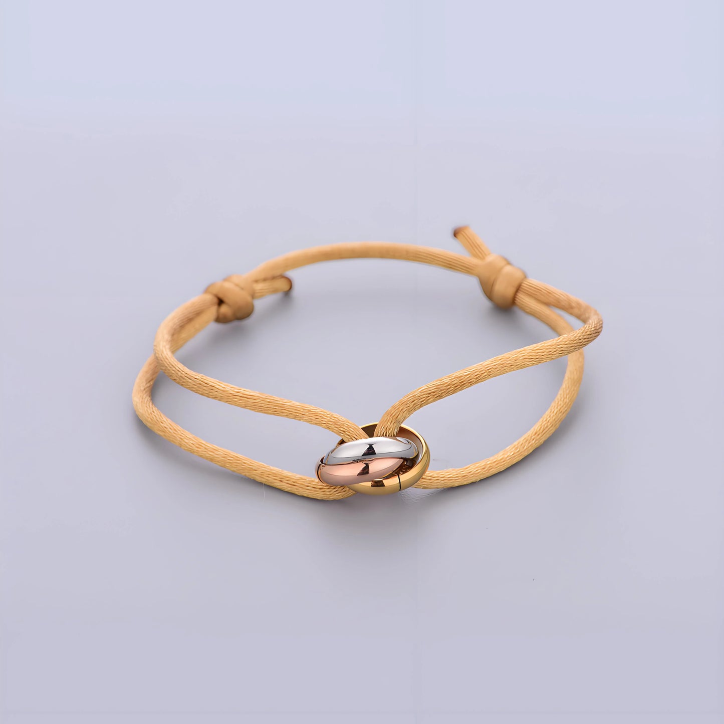 Trinity Bracelet Stainless Steel Circle Women's Bracelet Different Colors of Rope Classic Popular Tricolor GradientJewelry